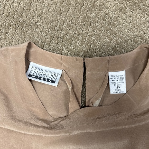 Elegant Women's Tan Blouse - Picture 2 of 5